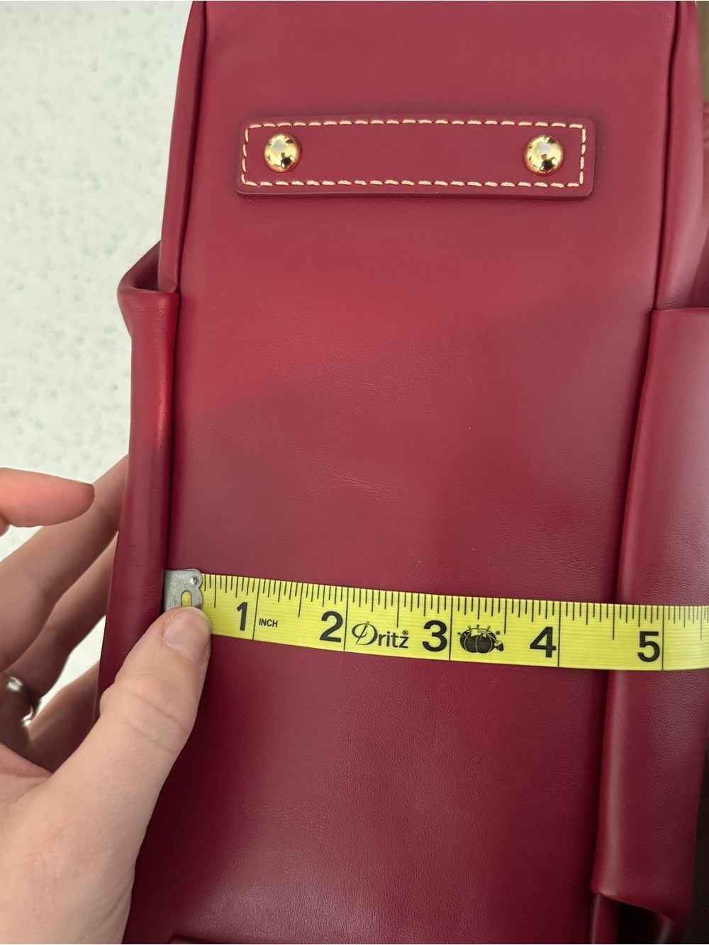 Dooney and bourke tegan satchel red burgundy EUC - Picture 12 of 13